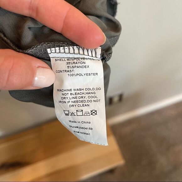 SIMPLE Suzanne Betro Heather Gray Ruffle Asymmetric Midi Dress - Picture 10 of 10